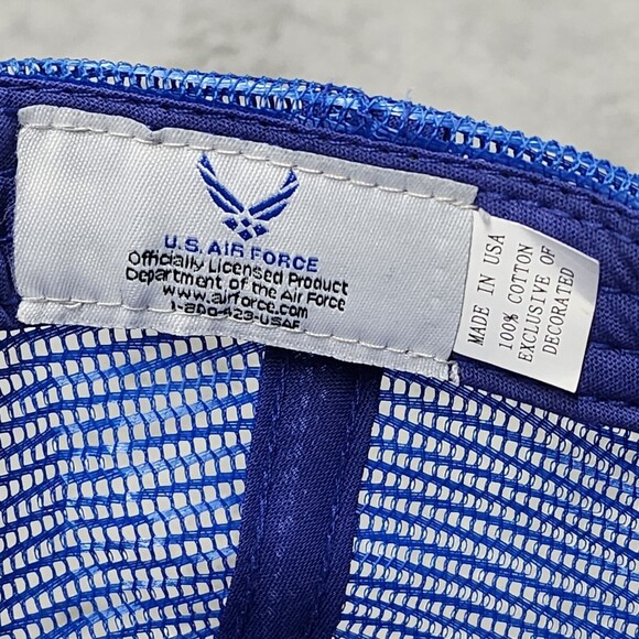 U.S. Air Force Blue Mesh Trucker Rope Hat Snapback Made In USA - Picture 7 of 9